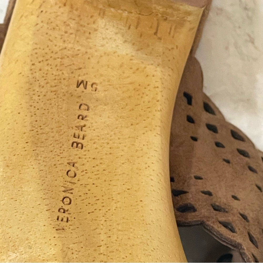 VERONICA BEARD {5M} Platform Mules "Gaynor" Brown Suede - Picture 9 of 10